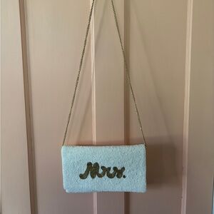 Elegant White 'Mrs.' Clutch Bag